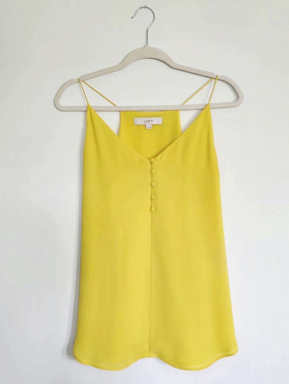 LOFT Yellow Spaghetti Strap V-Neck Camisole